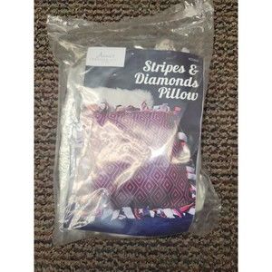 Annie's Creative Girls Club Stripes & Diamonds Pillow *NEW*